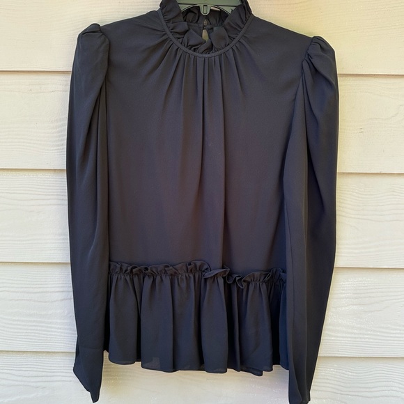 Saloni Mel Black Silk Blouse. - Picture 6 of 13